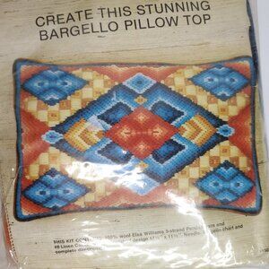 Vintage Elsa Williams Geometric Bargello Crewel Needlepoint Pillow Top Cover